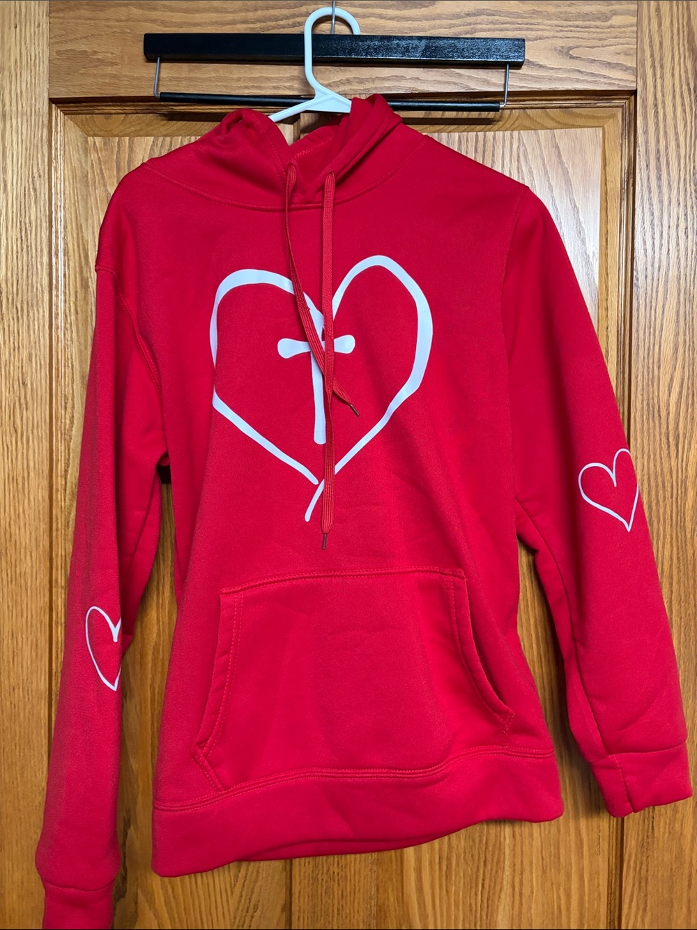 Red Heart Graphic Hoodie Sweater - Women's